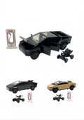 Masinuta metal, Tesla Cybertruck cu ATV, statie de alimentare, usi mobile, capota mobila, portbagaj mobil, 18.5 cm