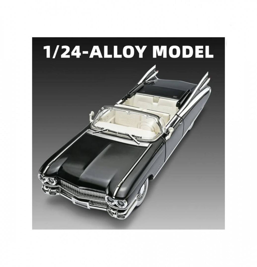 Masinuta metalica, Cadillac Eldorado Biarritz 1959, usi mobile, capota mobila, portbagajul mobil, negru, 19 cm