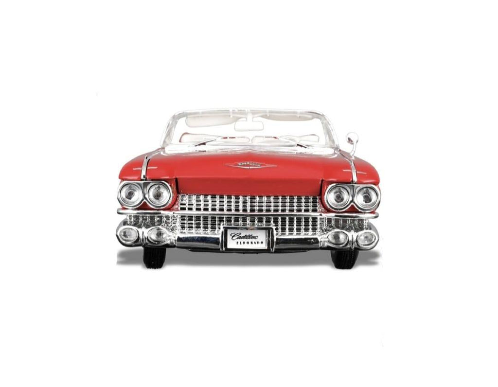 Masinuta metalica, Cadillac Eldorado Biarritz 1959, usi mobile, capota mobila, portbagajul mobil, rosu, 19 cm