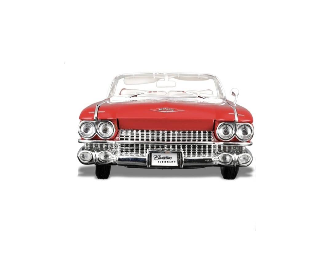 Masinuta metalica, Cadillac Eldorado Biarritz 1959, usi mobile, capota mobila, portbagajul mobil, rosu, 19 cm