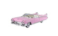Masinuta metalica, Cadillac Eldorado Biarritz 1959, usi mobile, capota mobila, portbagajul mobil, roz, 19 cm