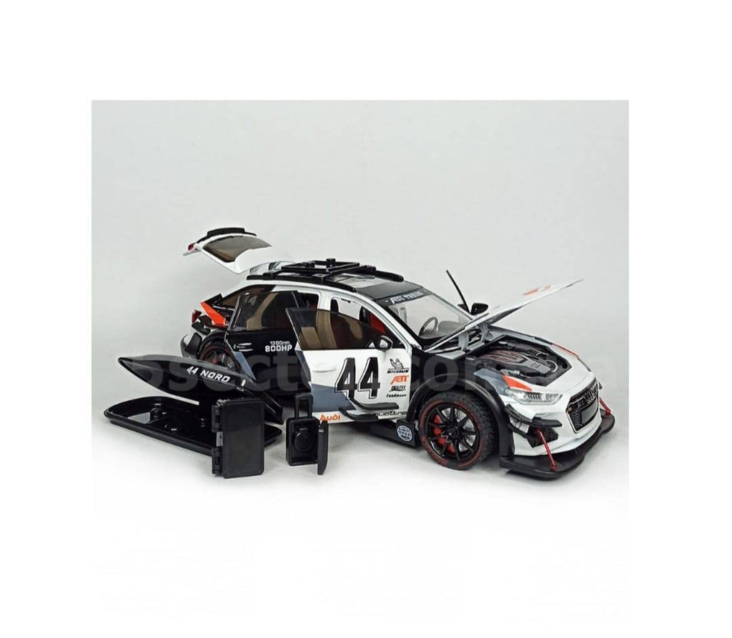 Masinuta metalica cu cheie, Audi RS6 ABT S Line Quattro, 1:24, usi mobile, capota mobila, portbagaj mobil, 20 cm