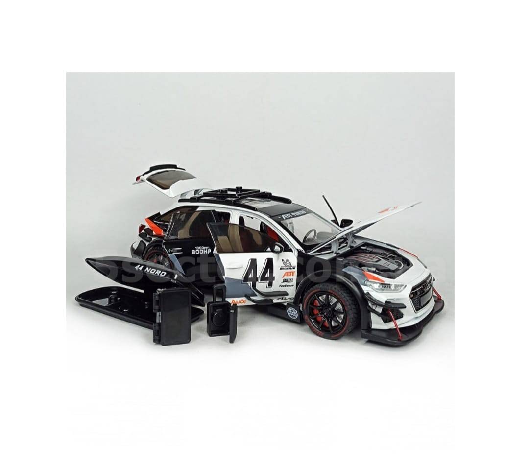Masinuta metalica cu cheie, Audi RS6 ABT S Line Quattro, 1:24, usi mobile, capota mobila, portbagaj mobil, 20 cm
