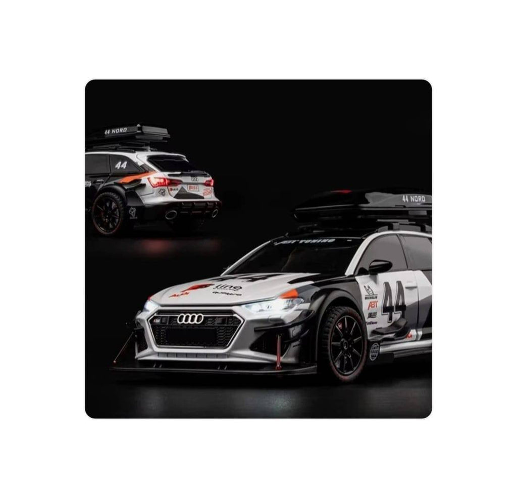 Masinuta metalica cu cheie, Audi RS6 ABT S Line Quattro, 1:24, usi mobile, capota mobila, portbagaj mobil, 20 cm