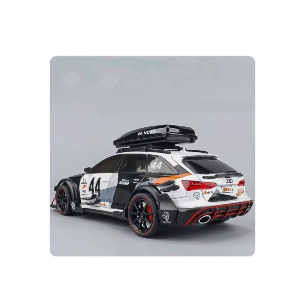 Masinuta metalica cu cheie, Audi RS6 ABT S Line Quattro, 1:24, usi mobile, capota mobila, portbagaj mobil, 20 cm