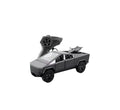 Masinuta metalica cu telecomanda, Tesla Cybertruck , ATV inclus, 1:24, usi mobile, capota mobila, acumulator, gri inchis, 22 
