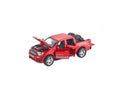 Masinuta metalica, Ford F350, scara 1:32, roti detasabile, usi mobile, capota mobila, rosu, 17.5 cm