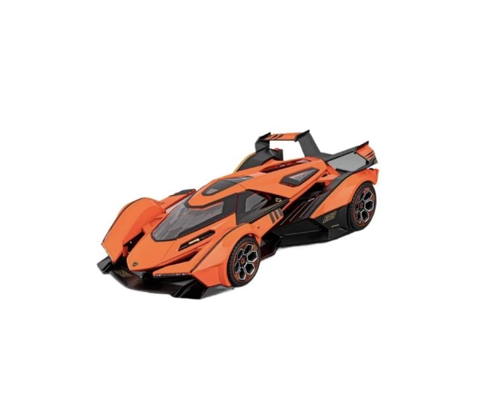 Masinuta metalica, Lamborghini V12 Vision Gran Turismo, 1:18, usi mobil, portbagaj mobil, capota mobila, 21 cm