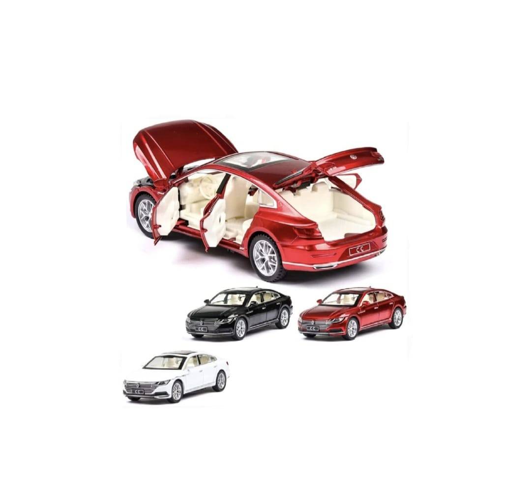 Masinuta metalica, MASHASHOP Volkswagen Passat CC, faruri luminoase, rosu,16x6x6cm