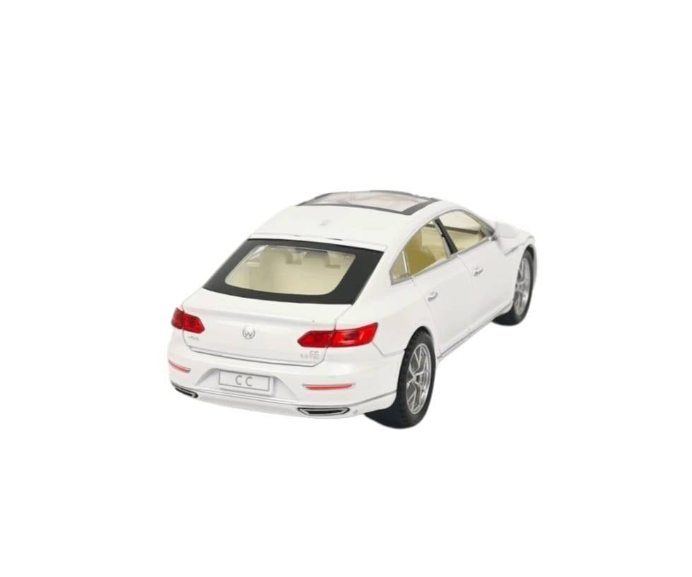 Masinuta metalica MASHASHOP Volkswagen Passat CC, sunete, usi mobile, alb, 16x6x6cm