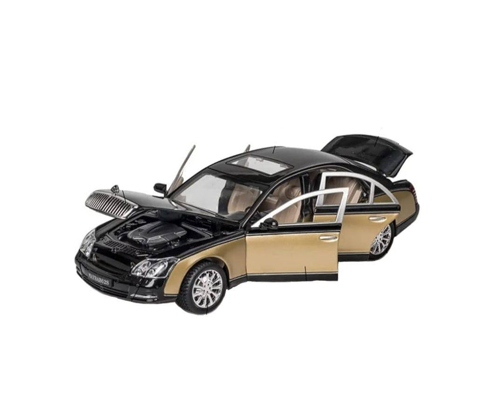 Masinuta metalica Maybach, Atlas, 1:24, usi mobil, portbagaj mobil, capota mobila, negru, 22 cm