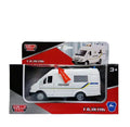 Masinuta metalica mecanica, Gazeli Politie, usi mobile, portbagaj mobil, alb, 12 cm
