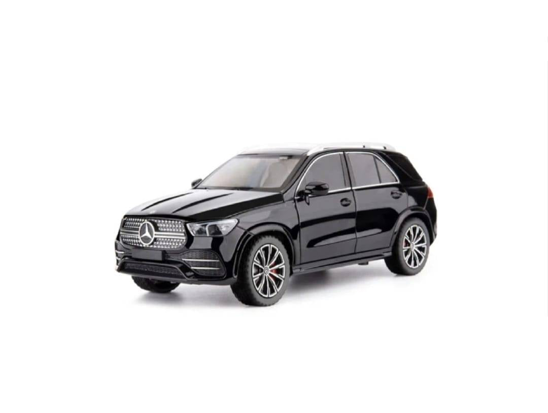 Masinuta metalica mecanica, Jeep Mercedes GLE 350, 1:24, usi mobile, capota mobila, portbagajul mobil, negru, 20 cm