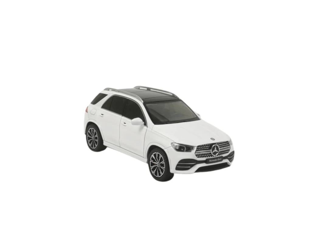 Masinuta metalica mecanica, Jeep Mercedes GLE 350, 1:24, usi mobile, capota mobila, portbagajul mobil, alb, 20 cm