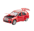 Masinuta metalica mecanica, tip BMW X5,  , lumini si sunete, usi mobile, capota mobila, portbagajul mobil, rosu, 16 cm