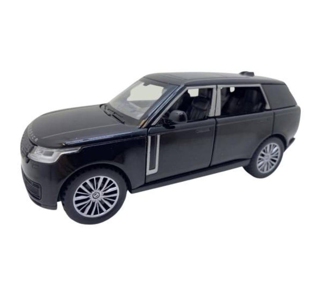 Masinuta metalica mecanica, tip Land Rover, lumini si sunete, usi mobile, capota mobila, portbagajul mobil, negru, 16 cm