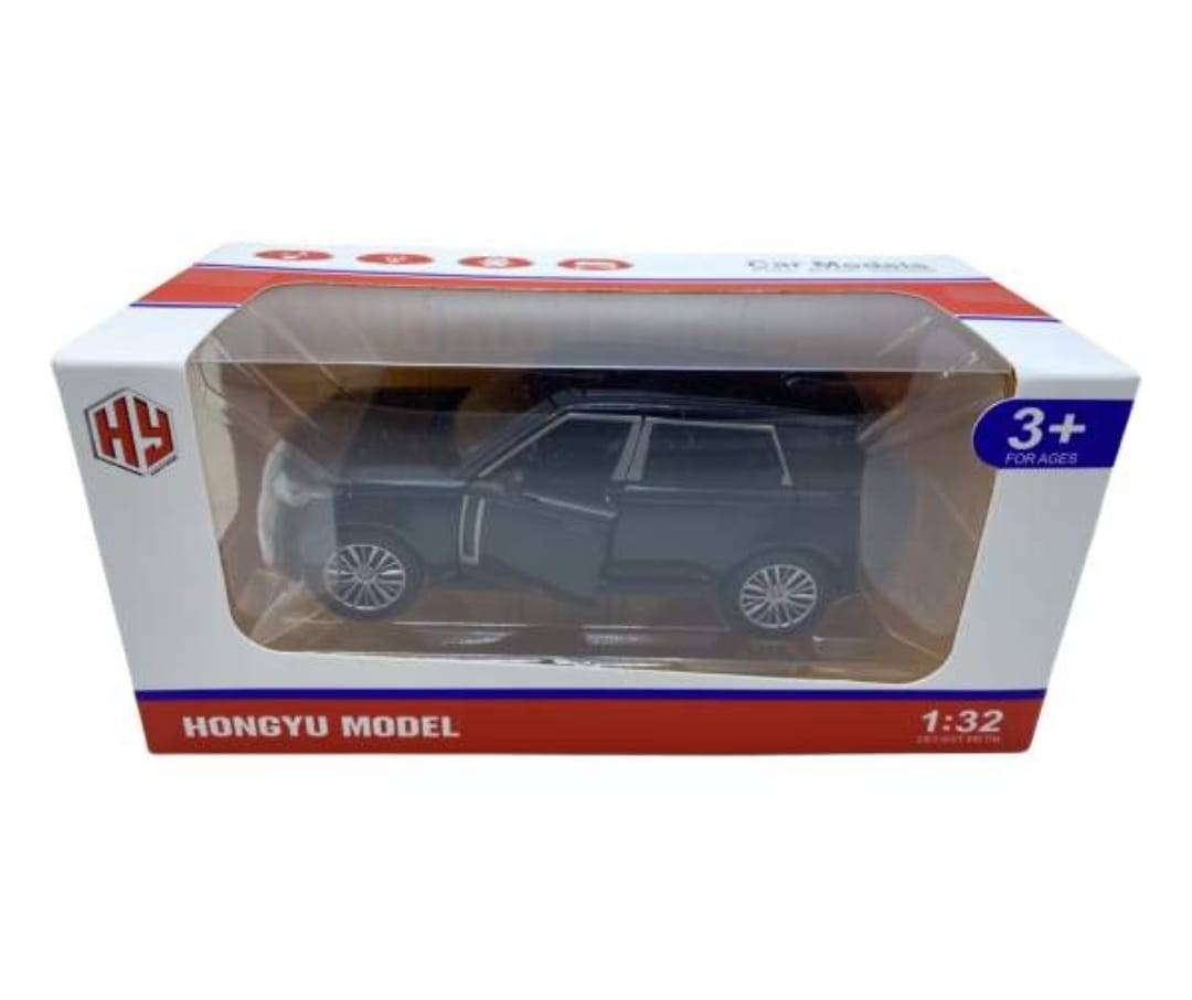 Masinuta metalica mecanica, tip Land Rover, lumini si sunete, usi mobile, capota mobila, portbagajul mobil, negru, 16 cm
