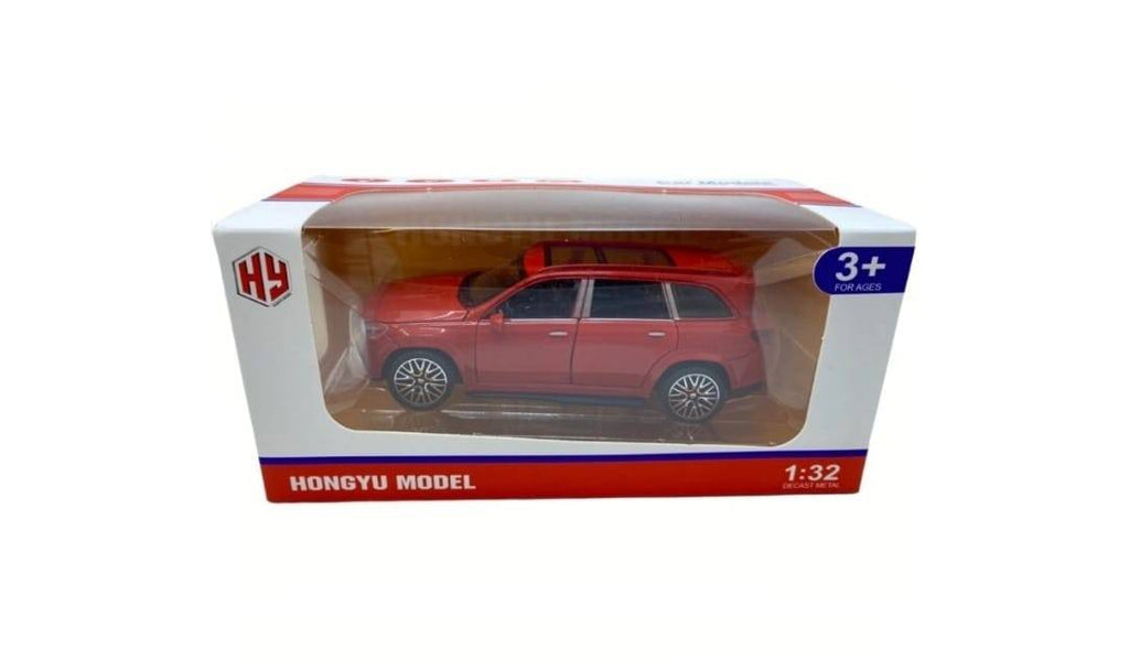 Masinuta metalica mecanica, tip Mercedes Benz, lumini si sunete, usi mobile, capota mobila, portbagajul mobil, rosu, 16 cm