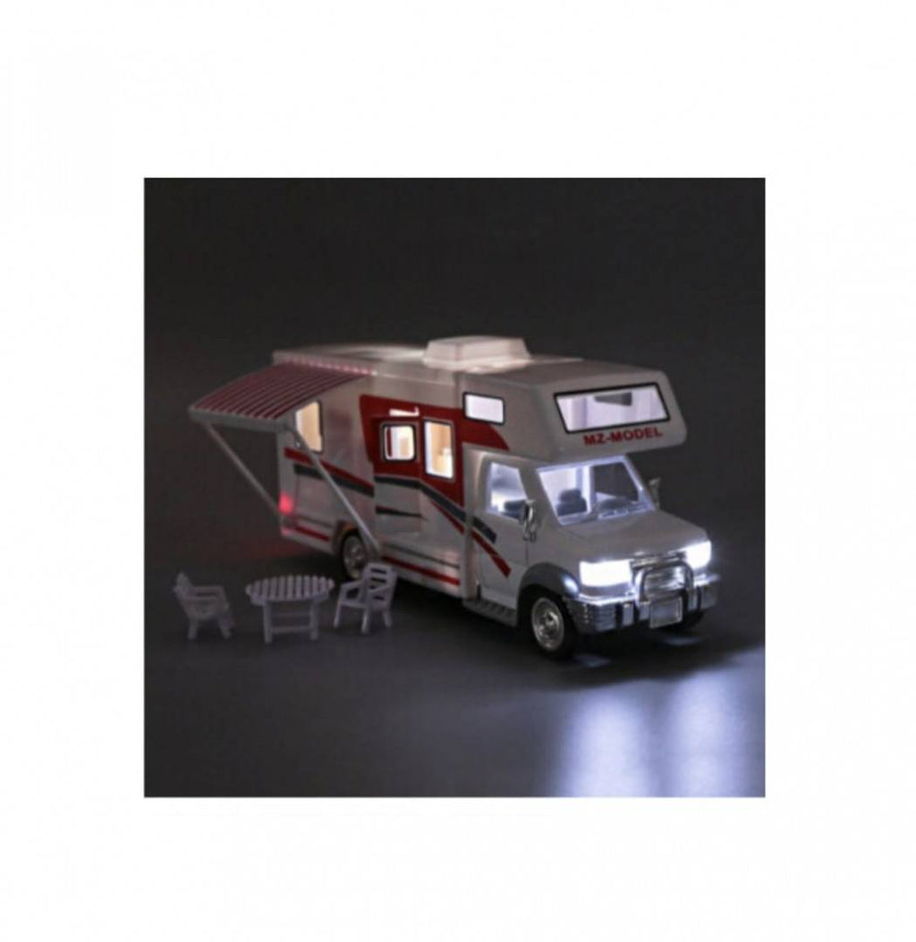 Masina mecanica, Autorulota, camper de vacanta, mobilier, sunete, lumini, usi functionale, blue, 14 cm