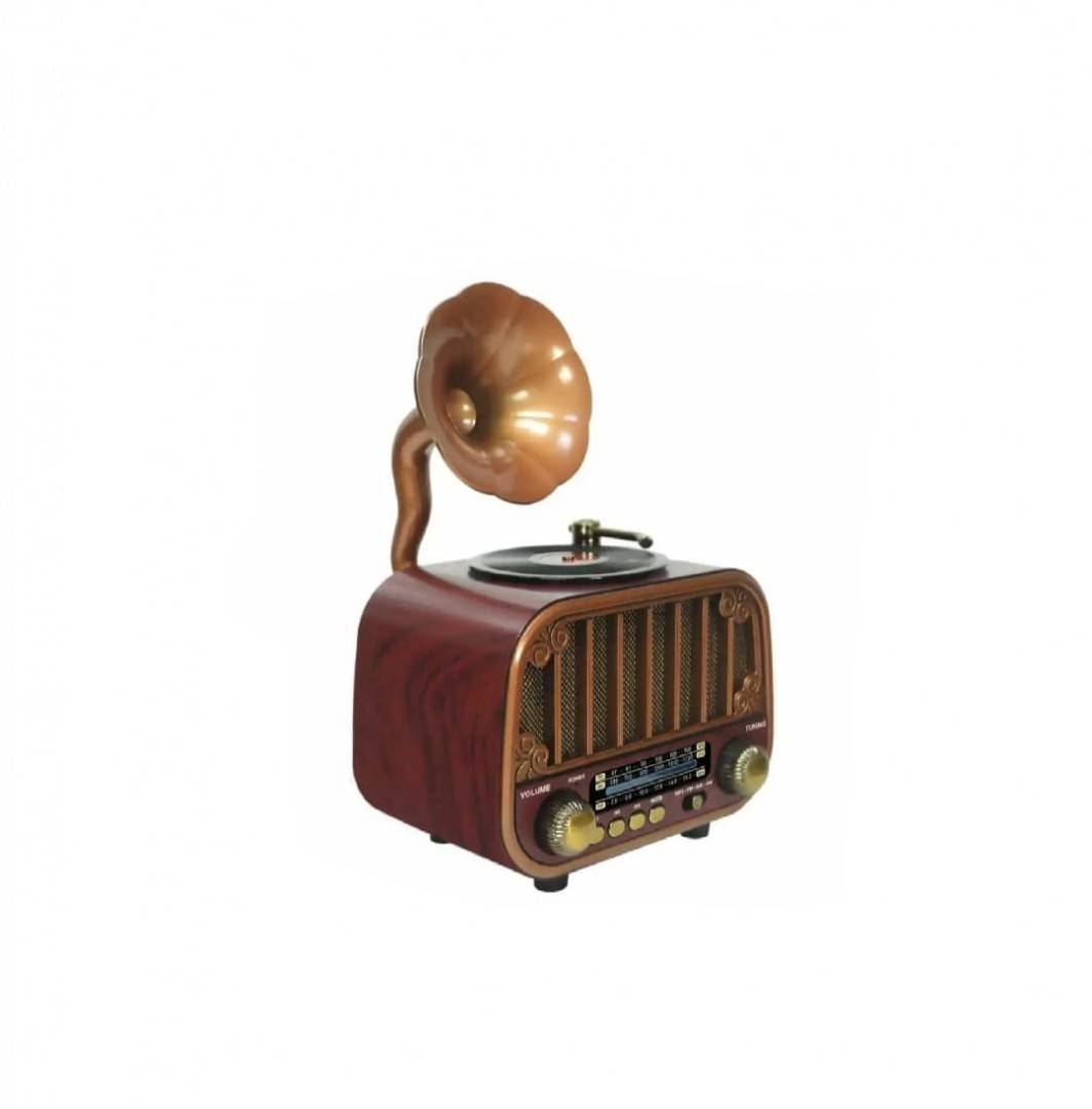 MD-1319BT Retro Radio de Birou cu Bluetooth și USB, maro inchis, 23 cm x 15 cm
