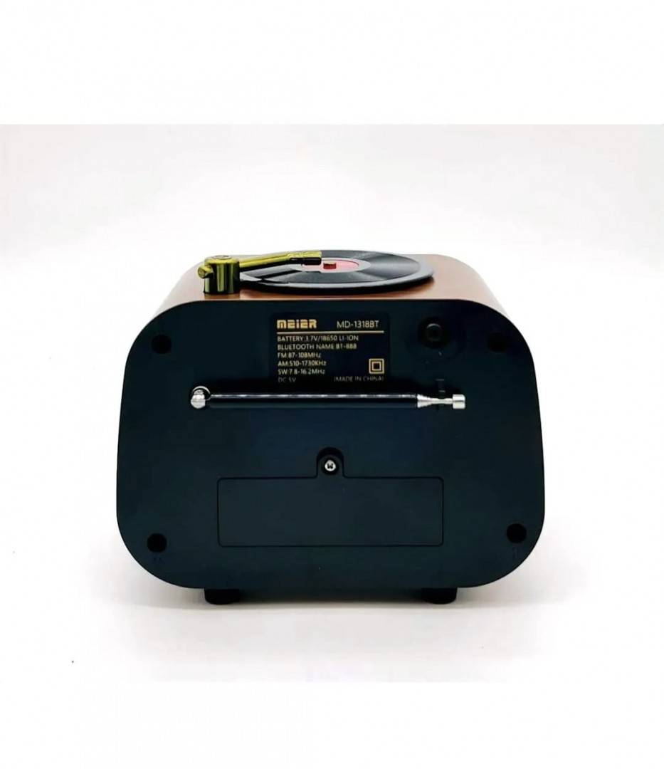 MD-1319BT Retro Radio de Birou cu Bluetooth și USB, maro inchis, 23 cm x 15 cm