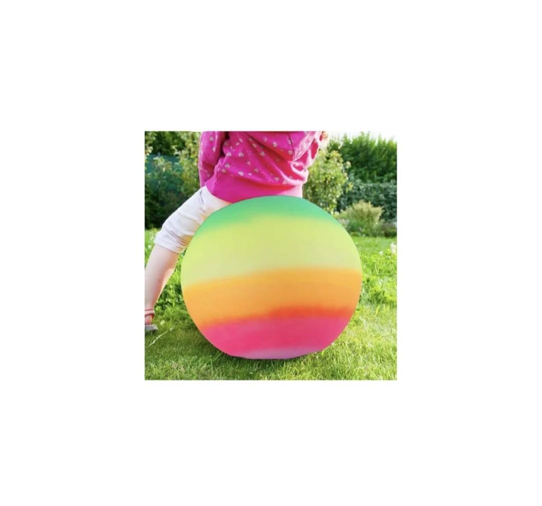 Minge pentru copii, de sarit cu manere, model Multicolor, 45 cm