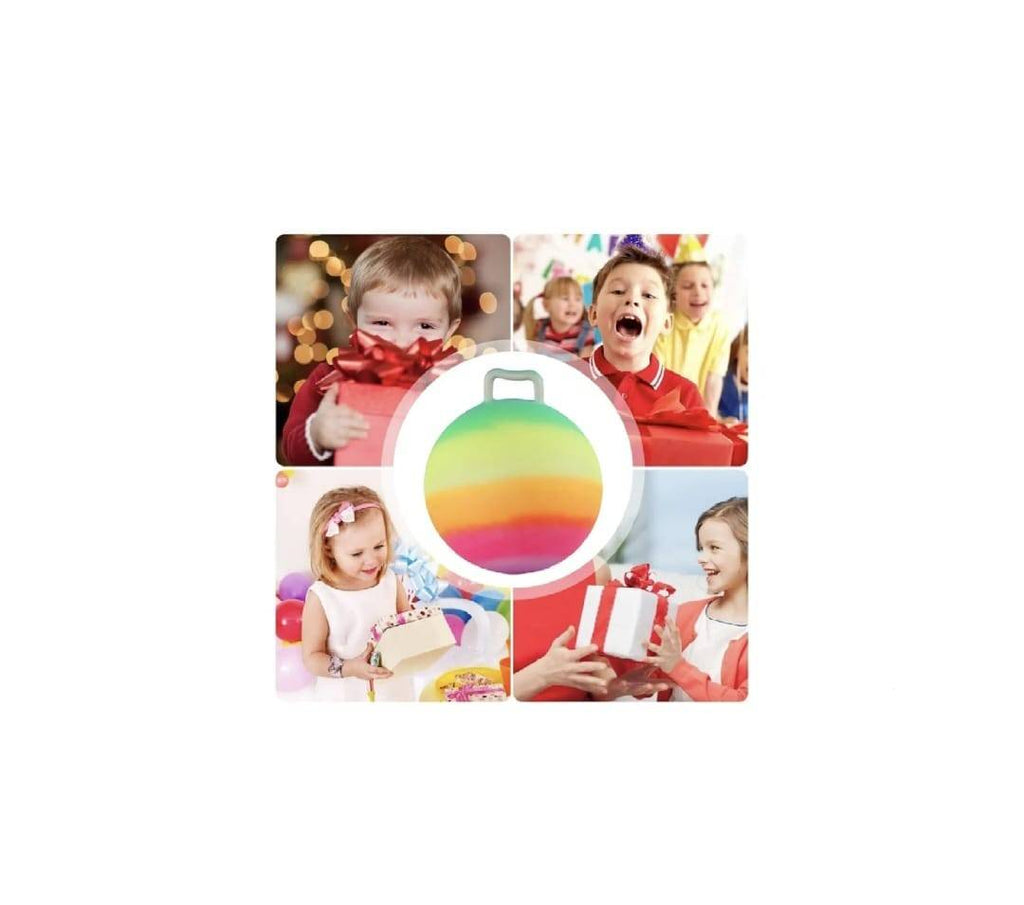 Minge pentru copii, de sarit cu manere, model Multicolor, 45 cm