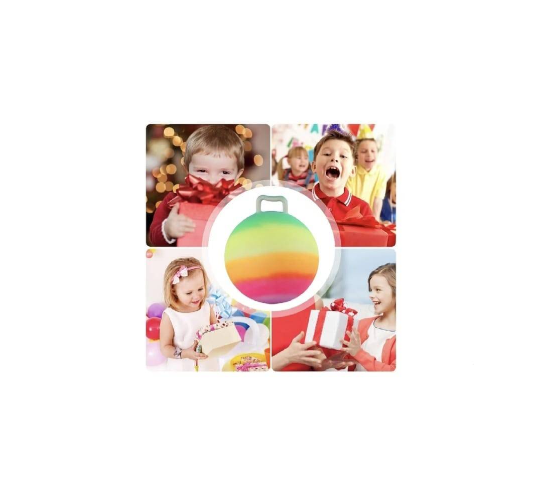 Minge pentru copii, de sarit cu manere, model Multicolor, 45 cm