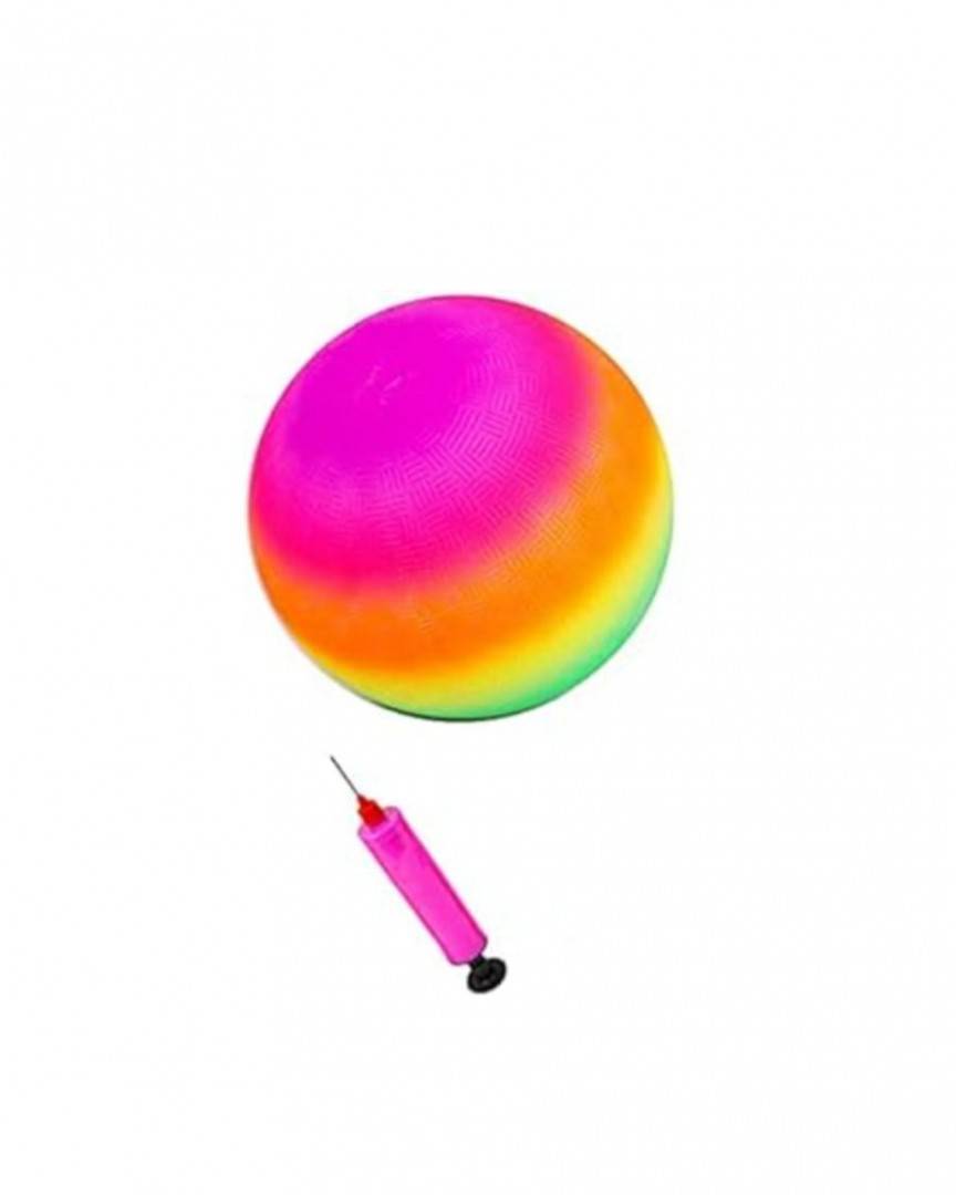 Minge pentru copii, Rainbow, pompa inclusa, multicolor, 21 cm