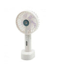 Mini ventilator cu pulverizare si suport de telefon, cablu USB, Alb