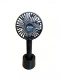 Mini ventilator cu suport de telefon, cablu USB, Negru