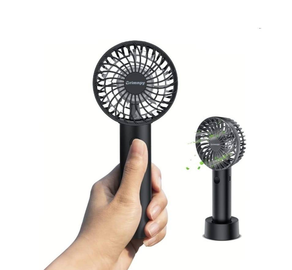 Mini ventilator cu suport de telefon, cablu USB, Negru