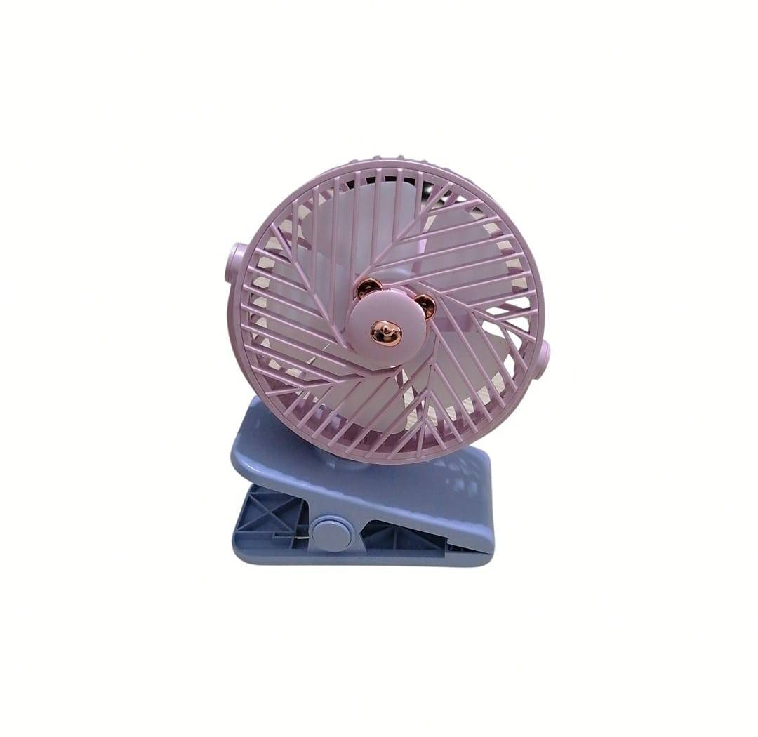 Mini Ventilator de masa cu acumulator, cablu USB, 3 viteze, mov