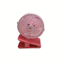 Mini Ventilator de masa cu acumulator, cablu USB, 3 viteze, roz