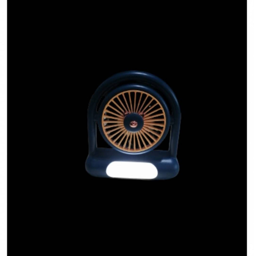 Mini Ventilator de masa cu acumulator, tip lanterna, cablu USB, 3 viteze, albastru