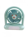 Mini Ventilator de masa cu acumulator, tip lanterna, cablu USB, 3 viteze, vernil