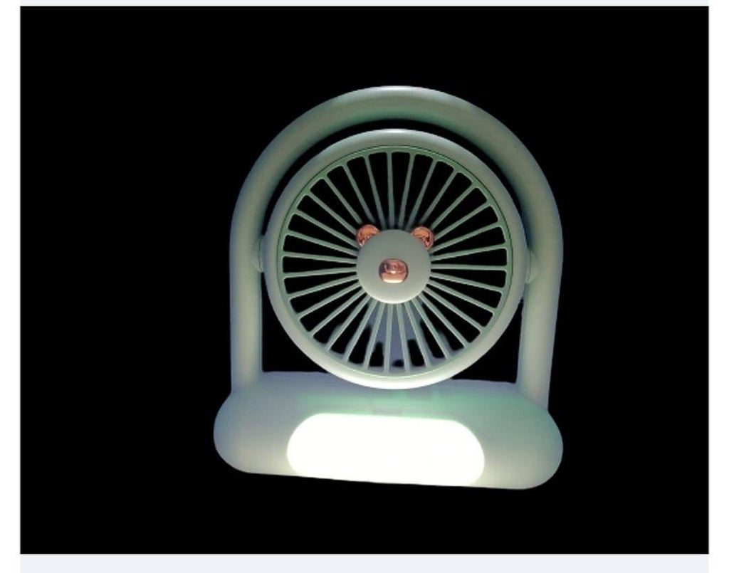 Mini Ventilator de masa cu acumulator, tip lanterna, cablu USB, 3 viteze, vernil