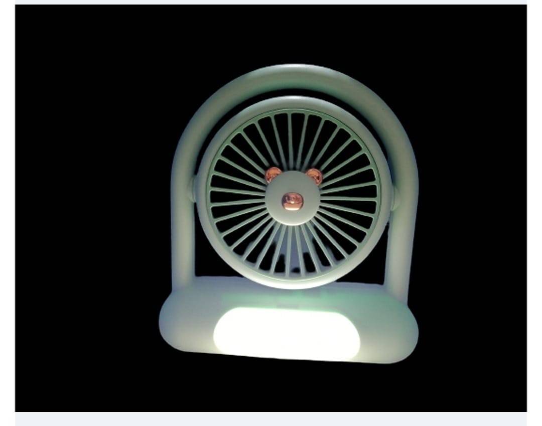 Mini Ventilator de masa cu acumulator, tip lanterna, cablu USB, 3 viteze, vernil