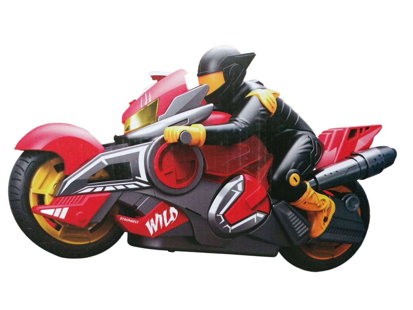 Motocicleta cu telecomanda, sunete si lumini, rotire 360 grade, rosu, 27 cm