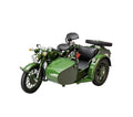 Motocicleta militara metalica, German Zundap KS600, mecanica, scara 1:10, verde, 20 cm