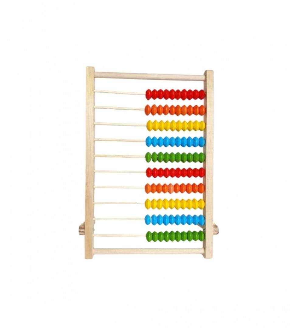 Numaratoare pentru copii, 10 randuri, picior de sustinere, Mashashop, lemn, 29 cm, 5 ani+