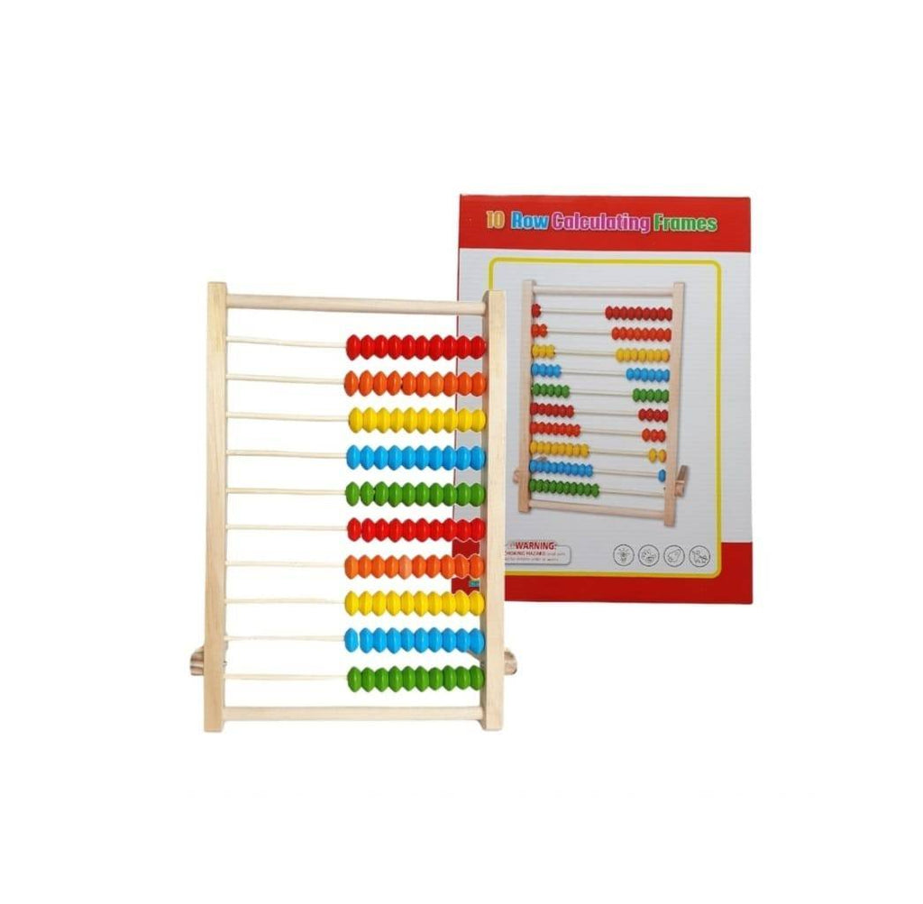 Numaratoare pentru copii, 10 randuri, picior de sustinere, Mashashop, lemn, 29 cm, 5 ani+