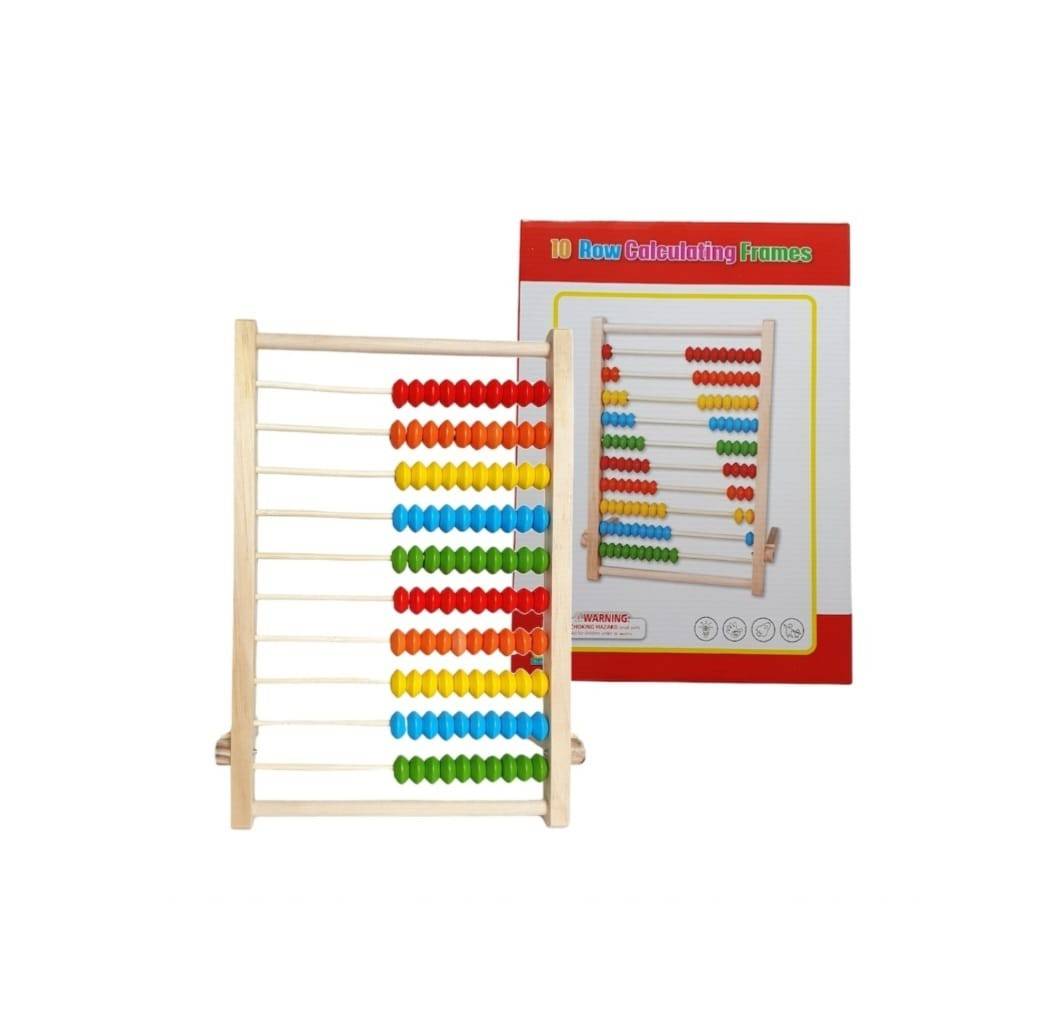 Numaratoare pentru copii, 10 randuri, picior de sustinere, Mashashop, lemn, 29 cm, 5 ani+
