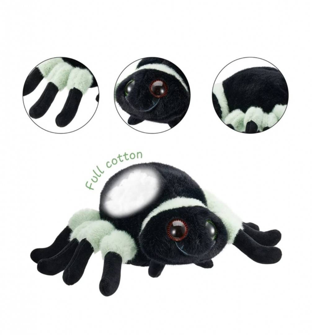 Paianjen de plus, negru/vernil, 21 cm
