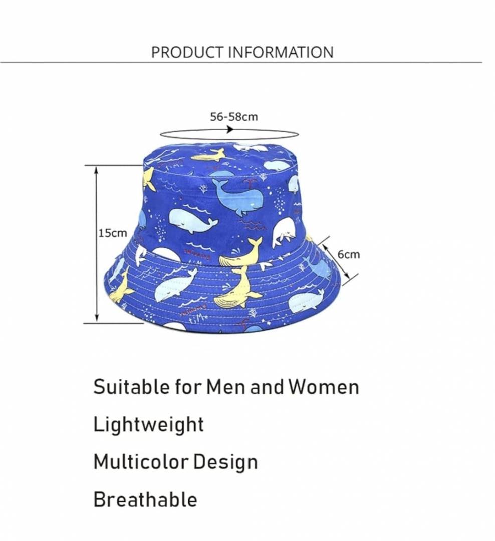 Palarie de soare pentru copii, imprimeu Delfini, bumbac, 48 cm, 2 ani - 3 ani