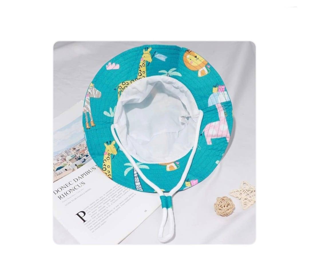 Palarie de soare pentru copii, imprimeu Girafa, bumbac, 48 - 50 cm, 2 ani - 4 ani