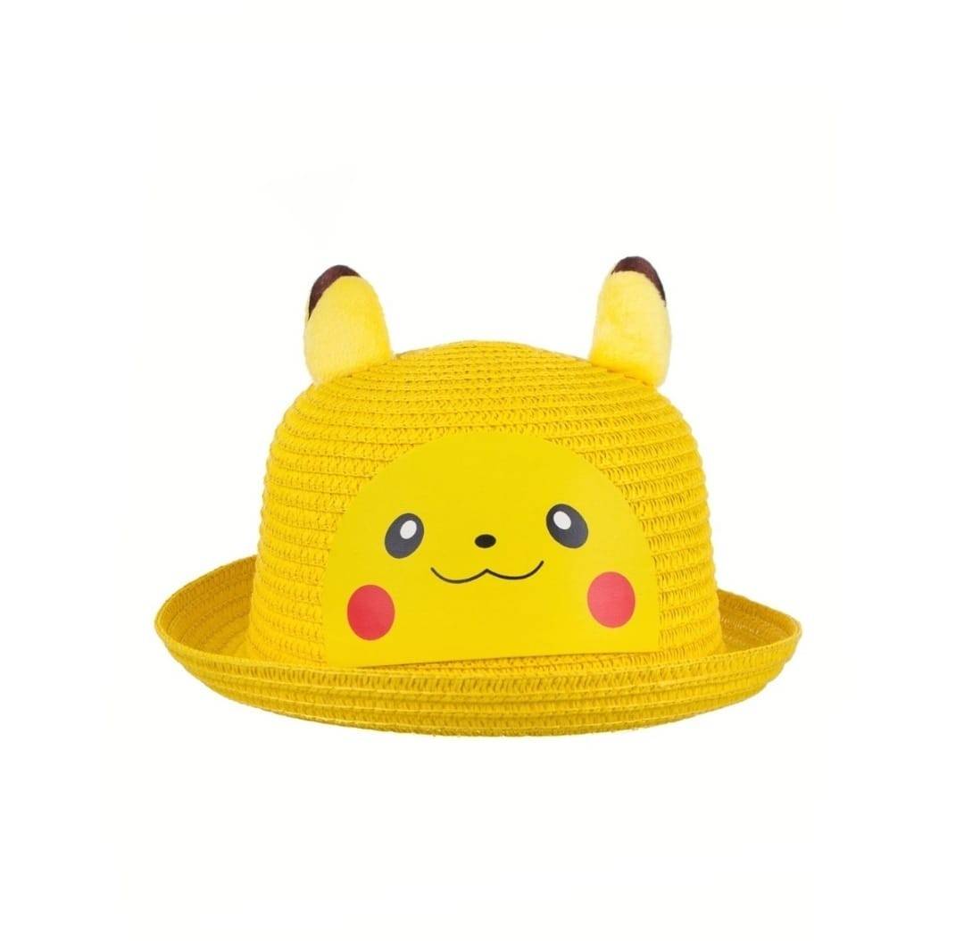 Palarie paie, model Pikachu, galben, 50 cm, 1-3 ani
