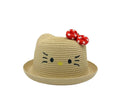 Palarie paie pentru fetite, Kitty, bej, 50 cm, 1-3 ani