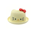 Palarie paie pentru fetite, Kitty, bej deschis, 50 cm, 1-3 ani