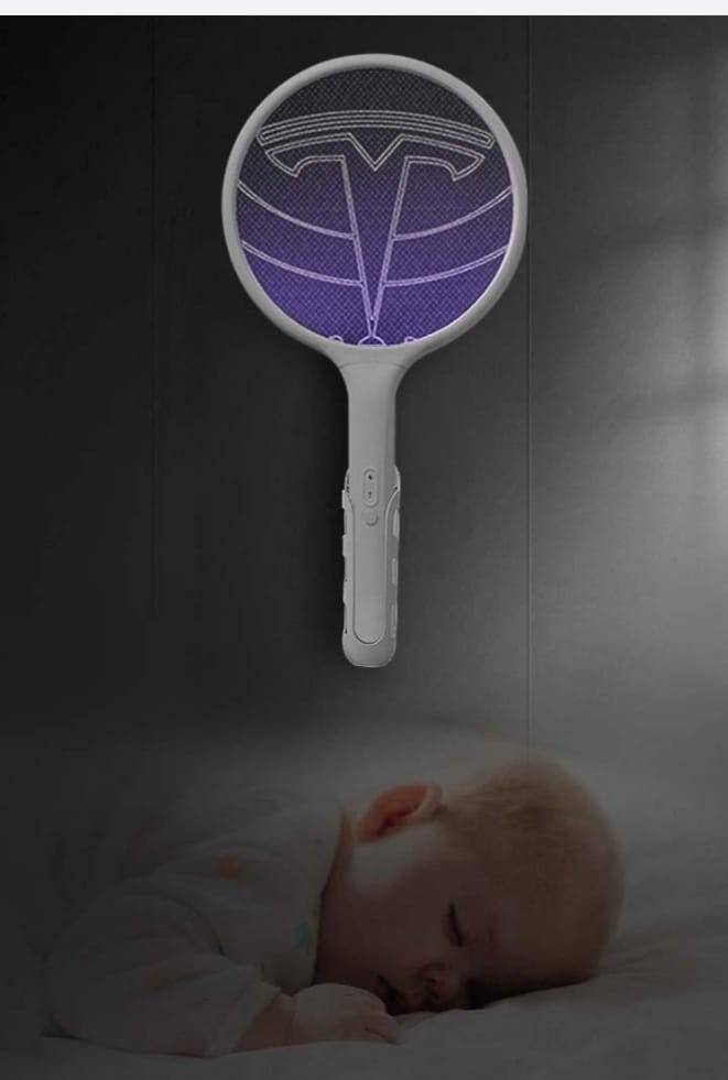 Paleta electrica anti tantari si insecte 2IN1cu lumina inclusa, stativ birou, USB, utilizare manuala sau automata acumulator 
